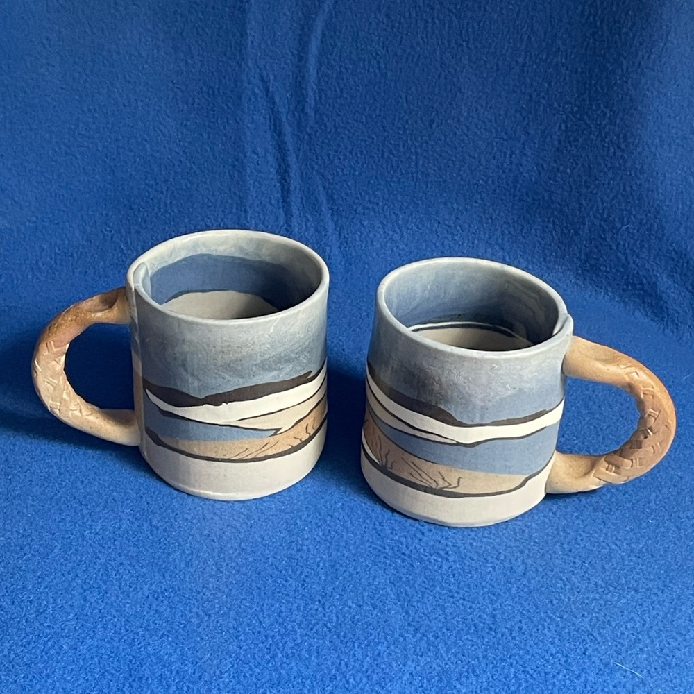 ☕️ Siegelle & Haley Handcrafted Mugs. Buzzard Mountain Pottery Line. PAIR. ☕️ - Picture 5 of 16